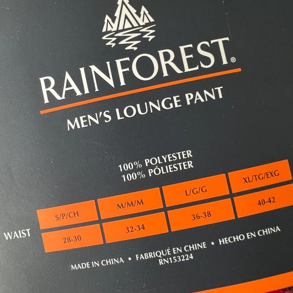 RAINFOREST Men's Lounge Pant NWT Size Large - Picture 2 of 6